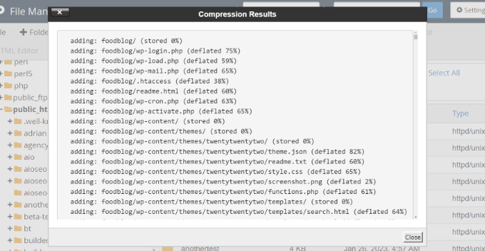 close-the-compression-results