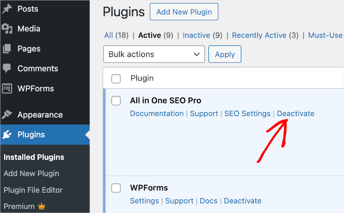 wordpress-dashboard-plugins-installedplugins-deactivate